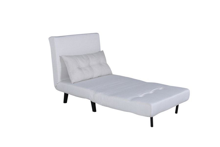 VENTURE DESIGN Vicky sovesofa, enkelt - beige polyester og svart stl (190x73)