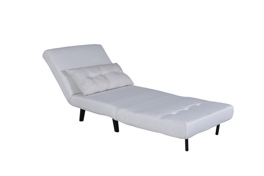 VENTURE DESIGN Vicky sovesofa, enkelt - beige polyester og svart stl (190x73)
