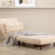 VENTURE DESIGN Vicky sovesofa, enkelt - beige flyel og svart stl (190x73)