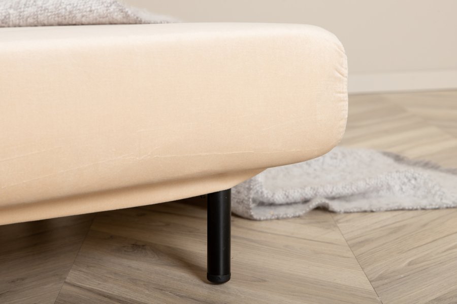VENTURE DESIGN Vicky sovesofa, enkelt - beige flyel og svart stl (190x73)