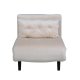 VENTURE DESIGN Vicky sovesofa, enkelt - beige flyel og svart stl (190x73)