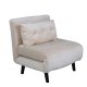 VENTURE DESIGN Vicky sovesofa, enkelt - beige flyel og svart stl (190x73)