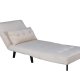 VENTURE DESIGN Vicky sovesofa, enkelt - beige flyel og svart stl (190x73)