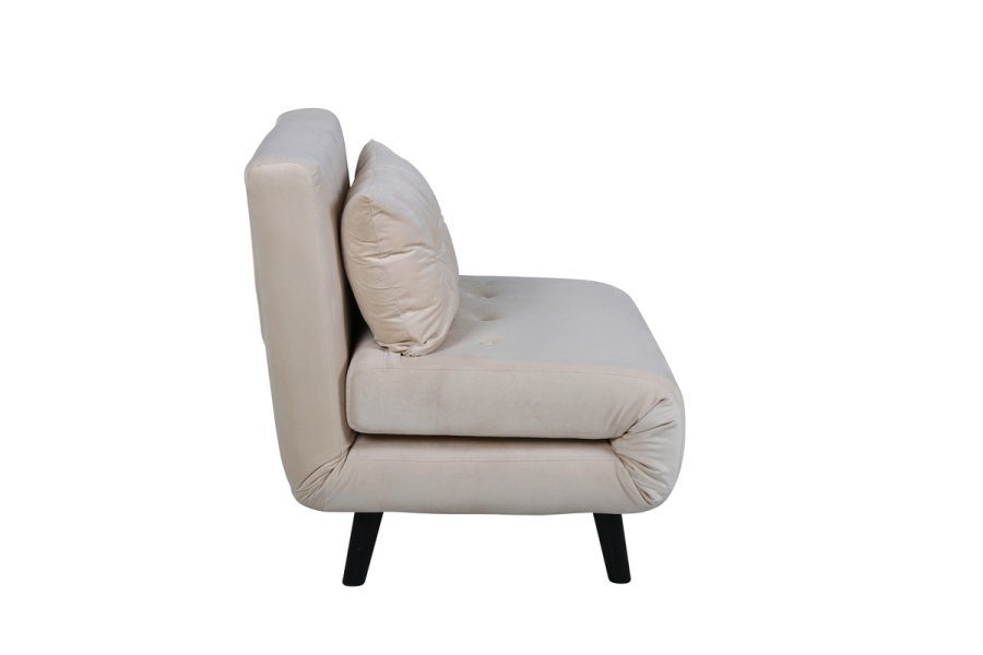 VENTURE DESIGN Vicky sovesofa, enkelt - beige flyel og svart stl (190x73)