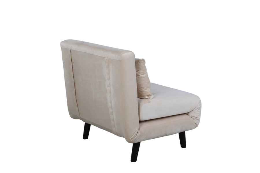 VENTURE DESIGN Vicky sovesofa, enkelt - beige flyel og svart stl (190x73)