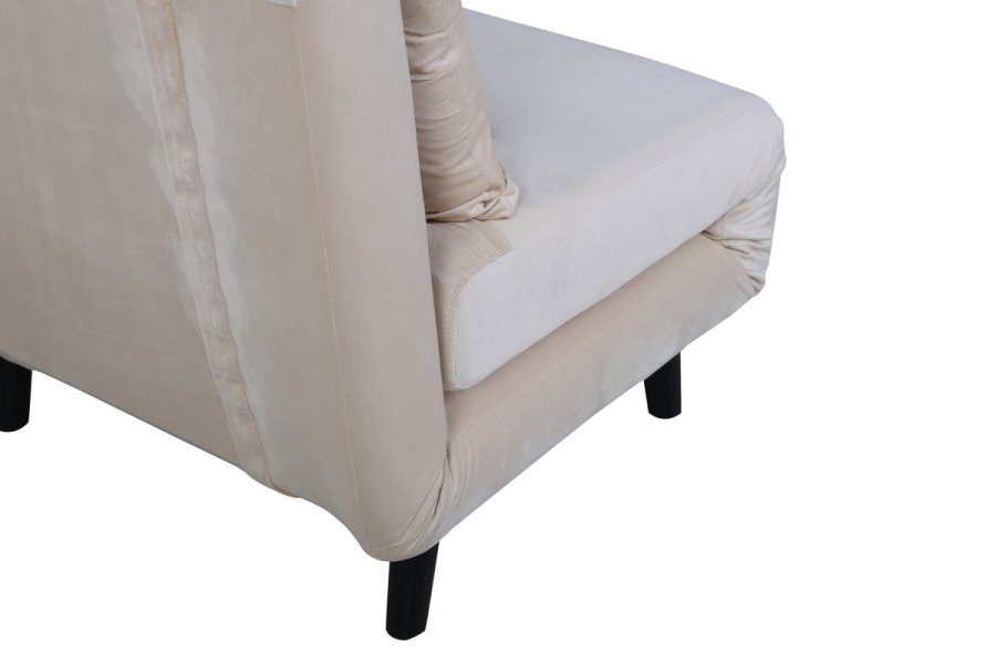 VENTURE DESIGN Vicky sovesofa, enkelt - beige flyel og svart stl (190x73)