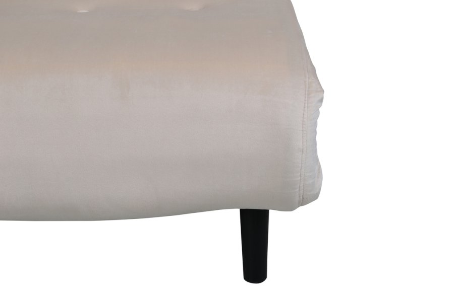 VENTURE DESIGN Vicky sovesofa, enkelt - beige flyel og svart stl (190x73)