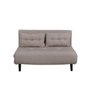 VENTURE DESIGN Vicky sovesofa, dobbelt - brun polyester og sort stl (190x120)