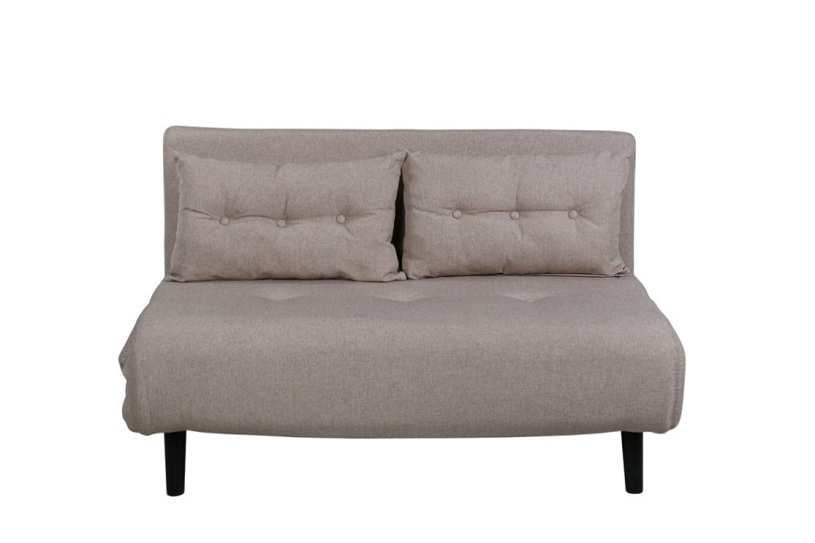 VENTURE DESIGN Vicky sovesofa, dobbel - brun polyester og svart stl (190x120)