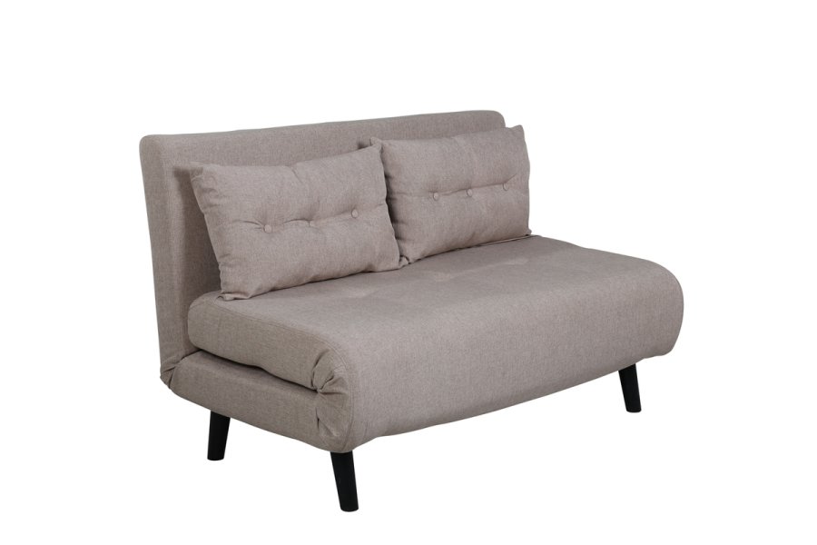 VENTURE DESIGN Vicky sovesofa, dobbel - brun polyester og svart stl (190x120)