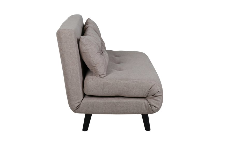 VENTURE DESIGN Vicky sovesofa, dobbel - brun polyester og svart stl (190x120)