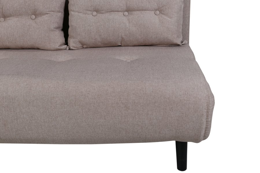 VENTURE DESIGN Vicky sovesofa, dobbel - brun polyester og svart stl (190x120)