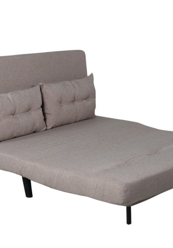 VENTURE DESIGN Vicky sovesofa, dobbel - brun polyester og svart stl (190x120)