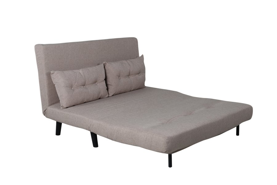 VENTURE DESIGN Vicky sovesofa, dobbel - brun polyester og svart stl (190x120)