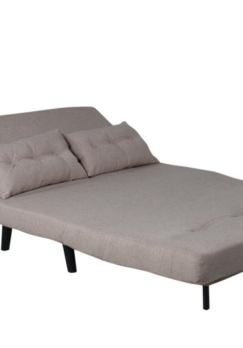 VENTURE DESIGN Vicky sovesofa, dobbel - brun polyester og svart stl (190x120)