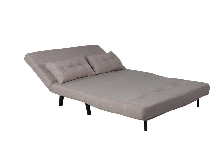 VENTURE DESIGN Vicky sovesofa, dobbel - brun polyester og svart stl (190x120)