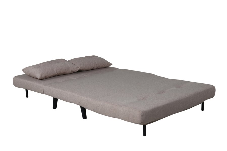 VENTURE DESIGN Vicky sovesofa, dobbel - brun polyester og svart stl (190x120)