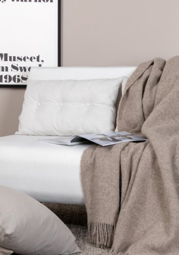 VENTURE DESIGN Vicky sovesofa, dobbelt - beige polyester og sort stl (190x120)