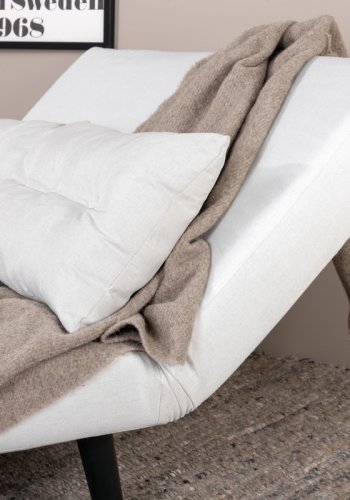 VENTURE DESIGN Vicky sovesofa, dobbelt - beige polyester og sort stl (190x120)