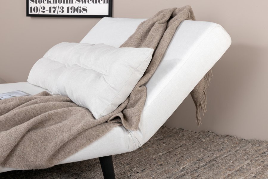 VENTURE DESIGN Vicky sovesofa, dobbelt - beige polyester og sort stl (190x120)