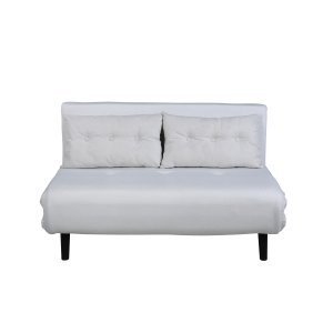 VENTURE DESIGN Vicky sovesofa, dobbelt - beige polyester og sort stl (190x120)