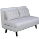 VENTURE DESIGN Vicky sovesofa, dobbelt - beige polyester og sort stl (190x120)