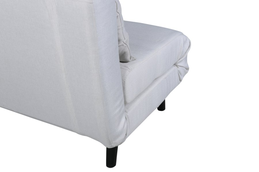 VENTURE DESIGN Vicky sovesofa, dobbelt - beige polyester og sort stl (190x120)