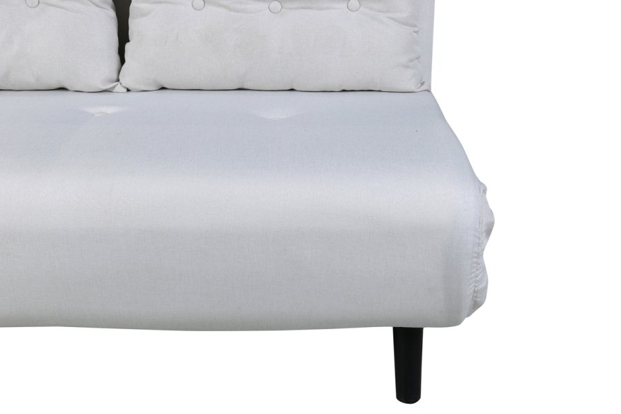 VENTURE DESIGN Vicky sovesofa, dobbelt - beige polyester og sort stl (190x120)