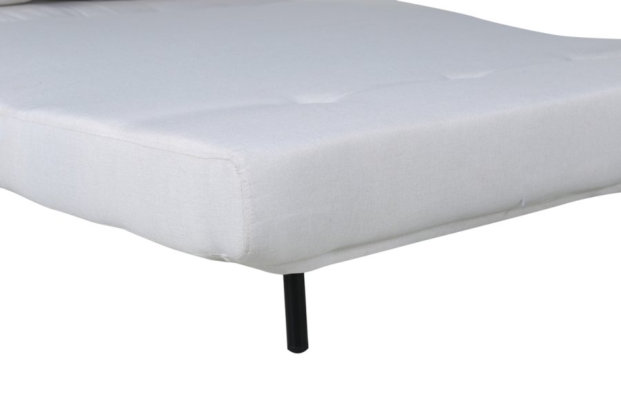 VENTURE DESIGN Vicky sovesofa, dobbelt - beige polyester og sort stl (190x120)