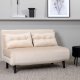 VENTURE DESIGN Vicky sovesofa, dobbel - beige flyel og svart stl (190x120)