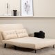VENTURE DESIGN Vicky sovesofa, dobbel - beige flyel og svart stl (190x120)