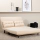 VENTURE DESIGN Vicky sovesofa, dobbel - beige flyel og svart stl (190x120)