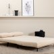 VENTURE DESIGN Vicky sovesofa, dobbel - beige flyel og svart stl (190x120)