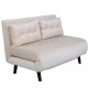 VENTURE DESIGN Vicky sovesofa, dobbel - beige flyel og svart stl (190x120)