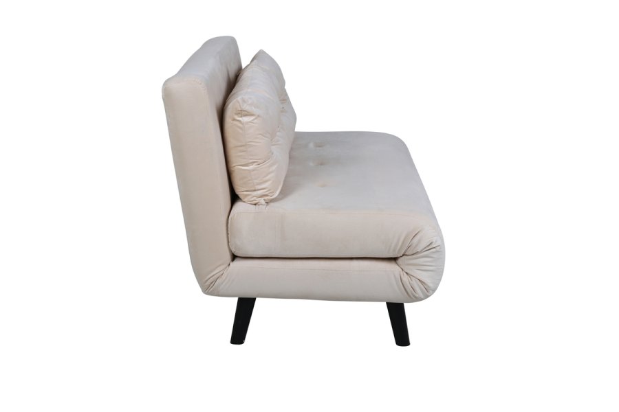 VENTURE DESIGN Vicky sovesofa, dobbel - beige flyel og svart stl (190x120)