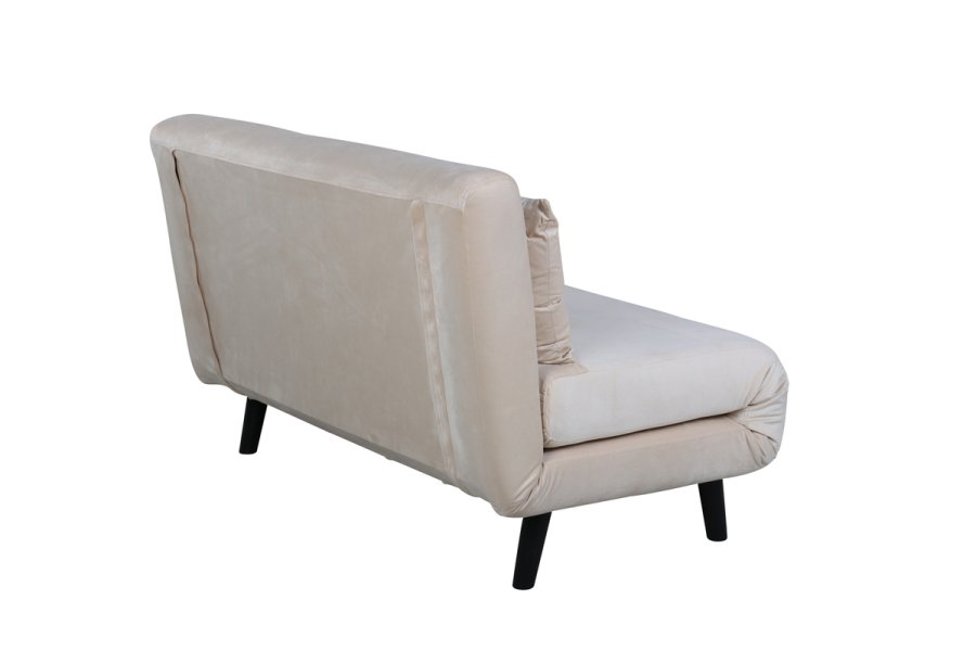 VENTURE DESIGN Vicky sovesofa, dobbel - beige flyel og svart stl (190x120)