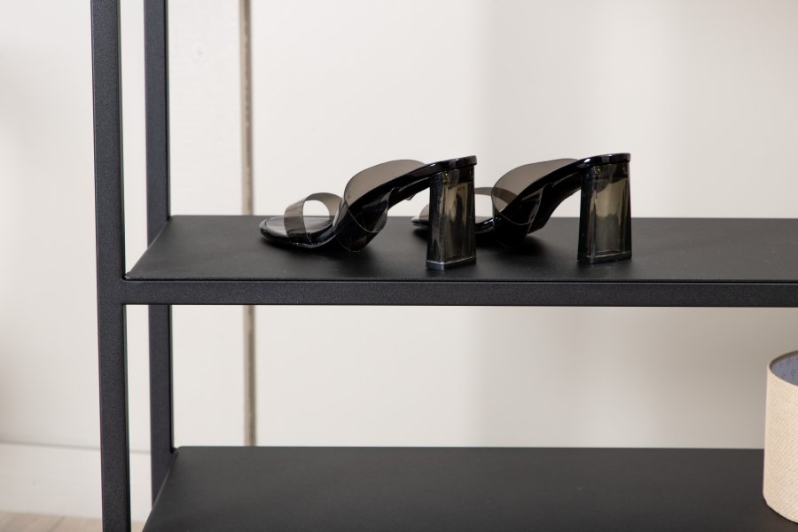 VENTURE DESIGN Classe garderobestativ, med speil og hyller - sort stl