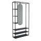 VENTURE DESIGN Classe garderobestativ, med speil og hyller - sort stl