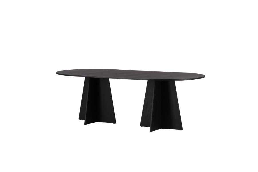 VENTURE DESIGN Bootcut spisebord, ovalt - svart finer (230x115)