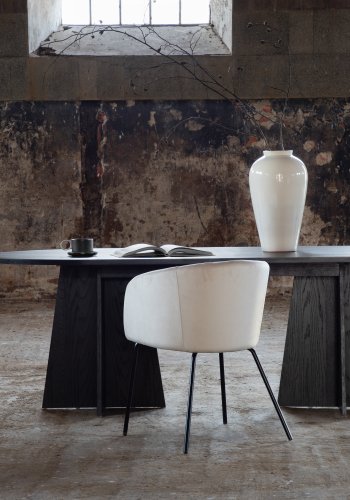 VENTURE DESIGN Bootcut spisebord, ovalt - svart finer (230x115)