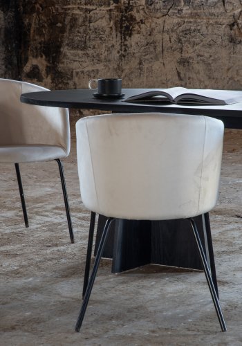 VENTURE DESIGN Bootcut spisebord, ovalt - svart finer (230x115)