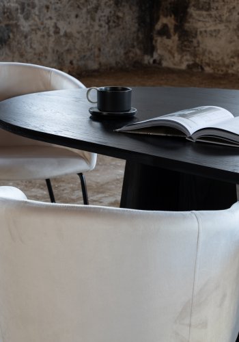 VENTURE DESIGN Bootcut spisebord, ovalt - svart finer (230x115)