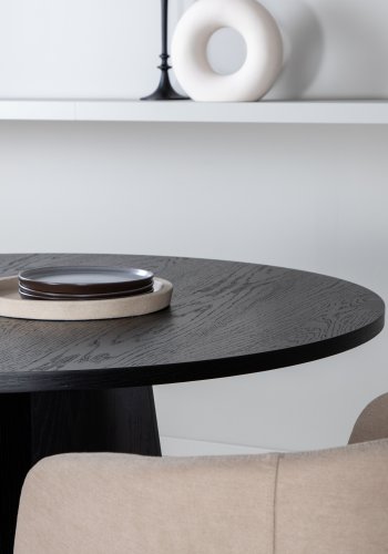 VENTURE DESIGN Bootcut spisebord, rundt - svart finer (110)