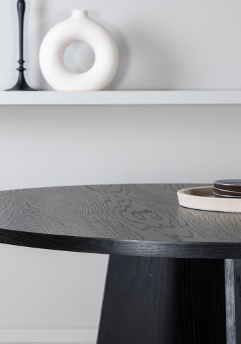 VENTURE DESIGN Bootcut spisebord, rundt - svart finer (110)