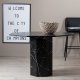 VENTURE DESIGN Marbs spisebord, ottekantet - sort marmormnstret papirlaminat (110)