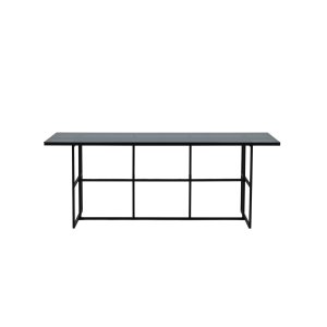 VENTURE DESIGN Leif matbord, rektangulärt - rökt glas och svart stl (200x90)