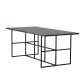 VENTURE DESIGN Leif spisebord, rektangulrt - rkt glass og sort stl (200x90)