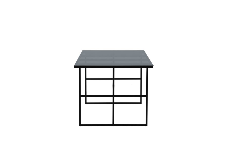 VENTURE DESIGN Leif spisebord, rektangulrt - rkt glass og sort stl (200x90)