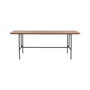 VENTURE DESIGN Uno matbord, rektangulärt - valnötsfärgad faner och svart stl (200x90)