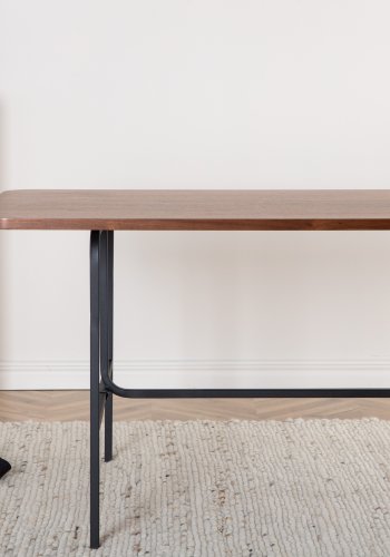 VENTURE DESIGN Uno spisebord, rektangulrt - valnttfarget finer og sort stl (200x90)